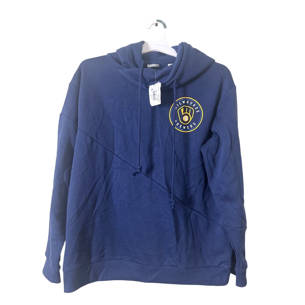 MLB Milwaukee Brewers Women's Relaxed Fit Hoodie - L t